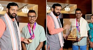 [In Pictures] 2024 T20 World Cup winner Yuzvendra Chahal gets felicitated by Haryana CM Nayab Saini