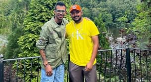 [Picture] Prithvi Shaw and Yuzvendra Chahal pose outside Manchester United’s home ground