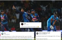 "India finishing 2024 with 0 ODI wins" - Fans slam Men in Blue for ODI series defeat to Sri Lanka