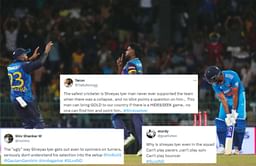 "This man can bring GOLD to our country if there is a HIDE & SEEK game" - Fans slam Shreyas Iyer for another failure with the bat in IND vs SL 3rd ODI