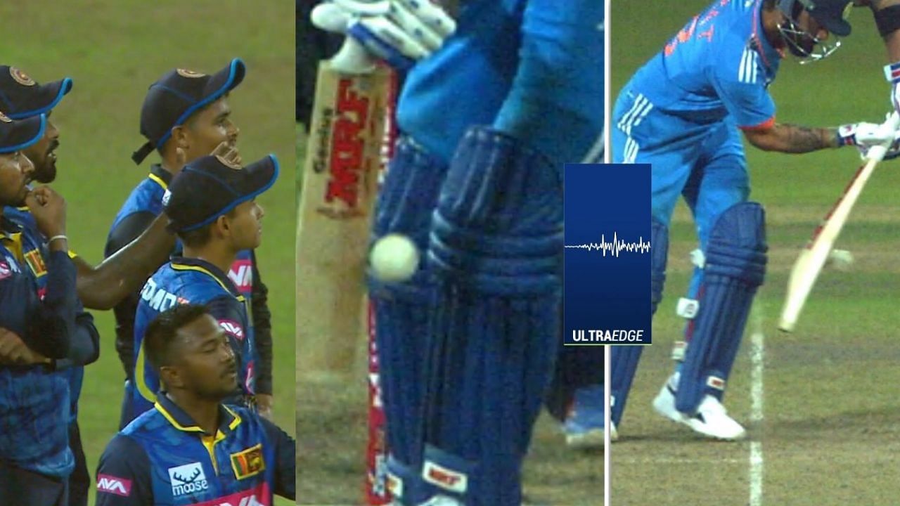 विराट कोहली को नॉट आउट दिए जाने पर श्रीलंकाई खेमा नाराज दिखा (Photo Credit: Sony LIV)
