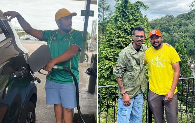 "Arey yaar" - Prithvi Shaw reacts as Yuzvendra Chahal shares picture of the Indian opener filling fuel in car