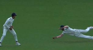 [Watch] Nitish Reddy pulls off an excellent diving catch to dismiss Mayank Agarwal in Duleep Trophy
