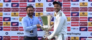 [WATCH] India A's winning moment as they clinch the 2024 Duleep Trophy title defeating India C in Anantapur
