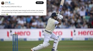"A great confidence boost ahead of the big season" - Fans react to Shreyas Iyer's fifty in Duleep Trophy 2024