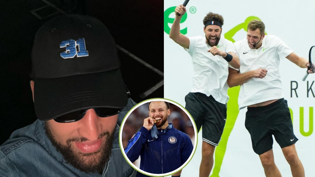 Klay Thompson gets a reaction from former teammate Steph Curry for his &quot;funky summer&quot; IG post. [photo: @klaythompson/IG, @stephencurry30/IG]