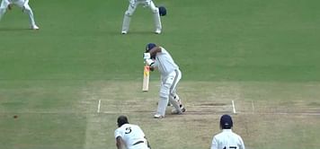 [WATCH] India B's Sarfaraz Khan smashes five consecutive boundaries off Akash Deep's over in the 2024 Duleep Trophy game against India A