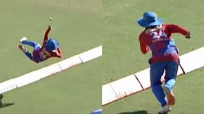 [Watch] 35-year-old Sachin Baby pulls off a craze save near boundary line in Kerala Cricket League; saves 5 runs for his team