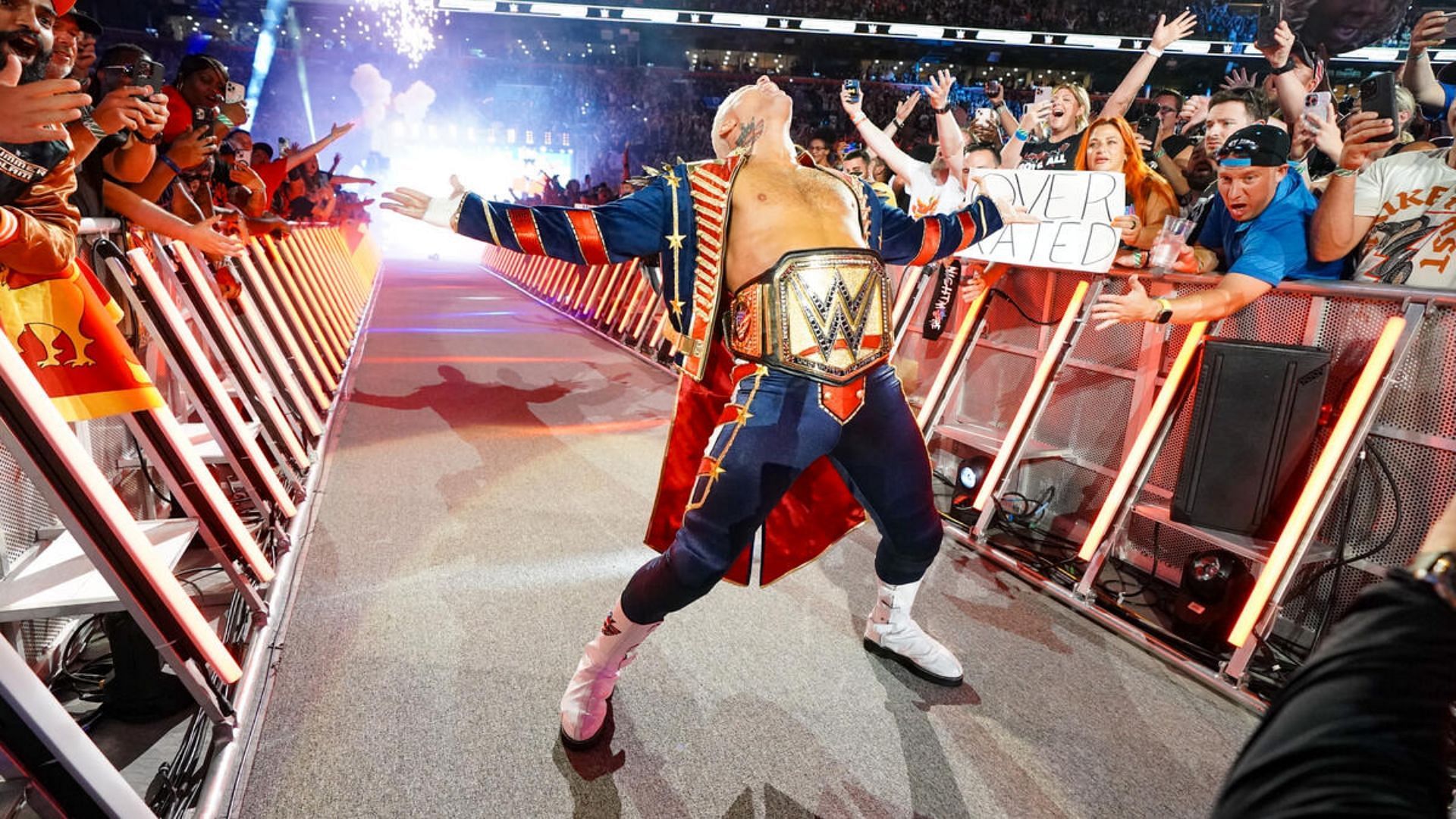 Cody Rhodes clicked during his entrance at SummerSlam [Image via wwe.com]
