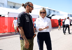 Watch: When Lewis Hamilton opened Susie Wolff's champagne as both shared the podium at a racing event