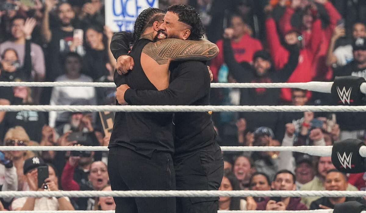 Jimmy and Jey Uso finally reconciled on SmackDown on October 26. Photo credit: WWE website