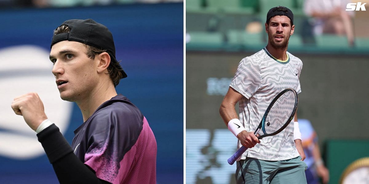 Jack Draper (L) will face Karen Khachanov (R) in the Erste Bank Open final (Source: Getty)
