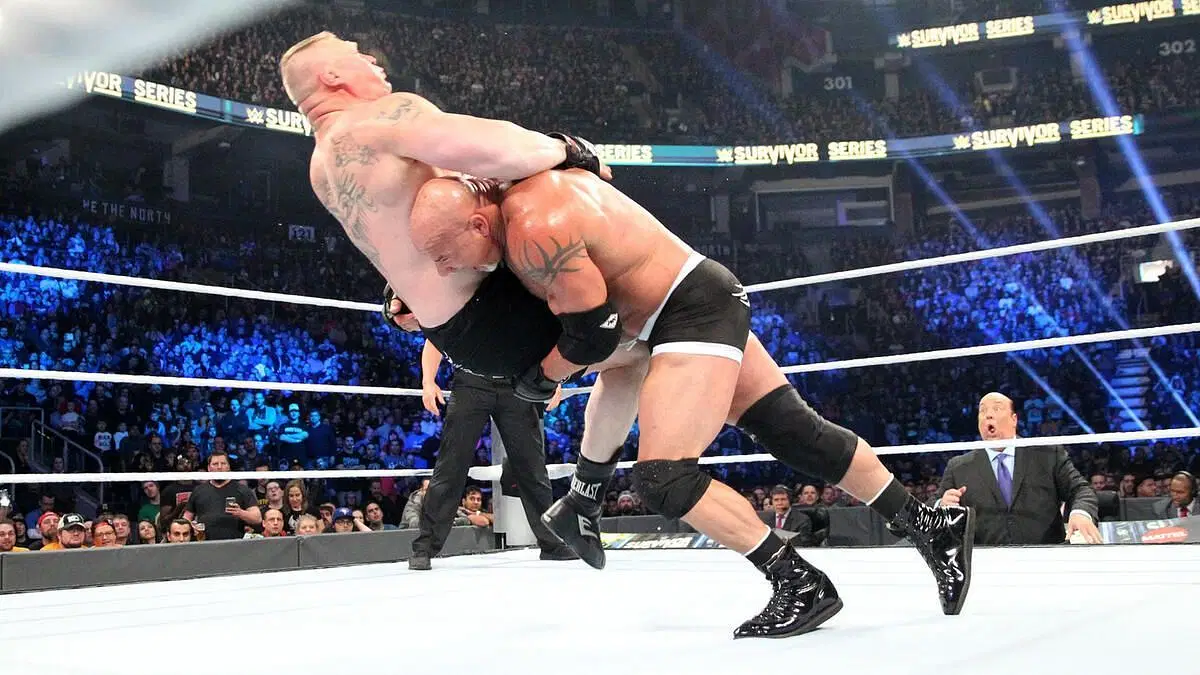 Brock Lesnar and Goldberg. (Photo: WWE.com)