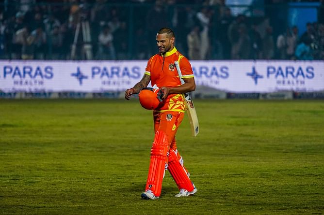 [Watch] Shikhar Dhawan checks on fan hit by a ball during BCL 2024 2nd semifinal in Surat
