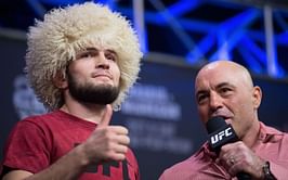"A total cheater!" - When Joe Rogan commentated on Khabib Nurmagomedov's viral 1997 clip of wrestling a bear as a child in Russia