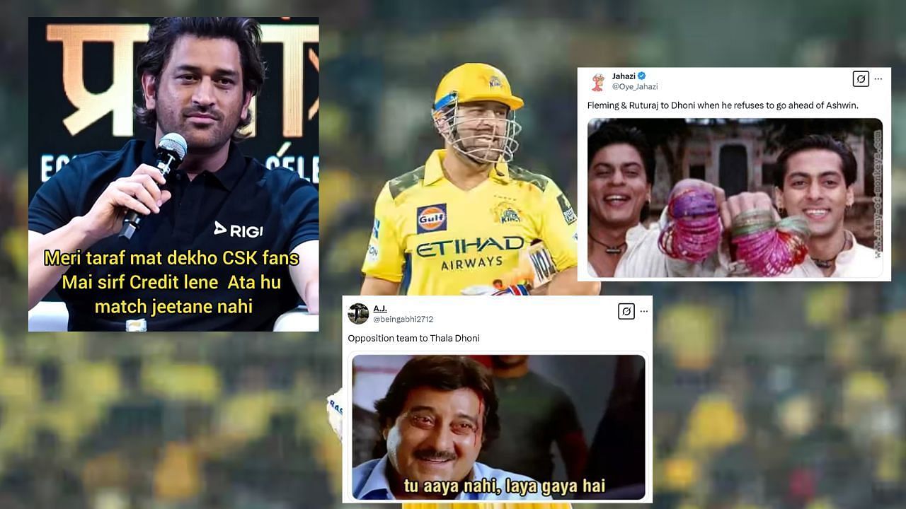 धोनी ने 30 रन बनाकर नाबाद रहे (Pc: IPL, X@beingabhi2712, X@Oye_Jahazi, X@Ctrlmemes_)