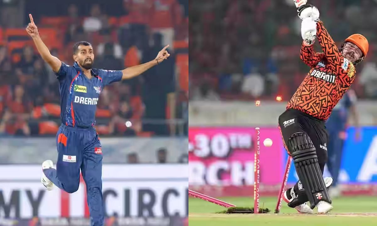 प्रिंस यादव ने ट्रेविस हेड का उखाड़ा स्टंप (Photo Credit - IPLT20.COM)