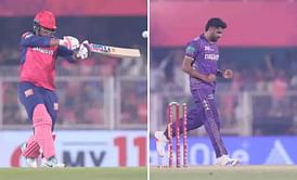 Harshit Rana celebrates Shimron Hetmyer's wicket with a flying kiss in RR vs KKR IPL 2025 match [Watch]