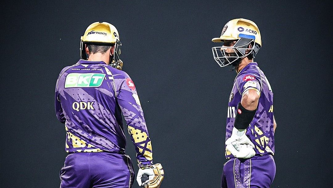 क्विंटन डी कॉक और अजिंक्य रहाणे (Photo Credit - @KKRiders)