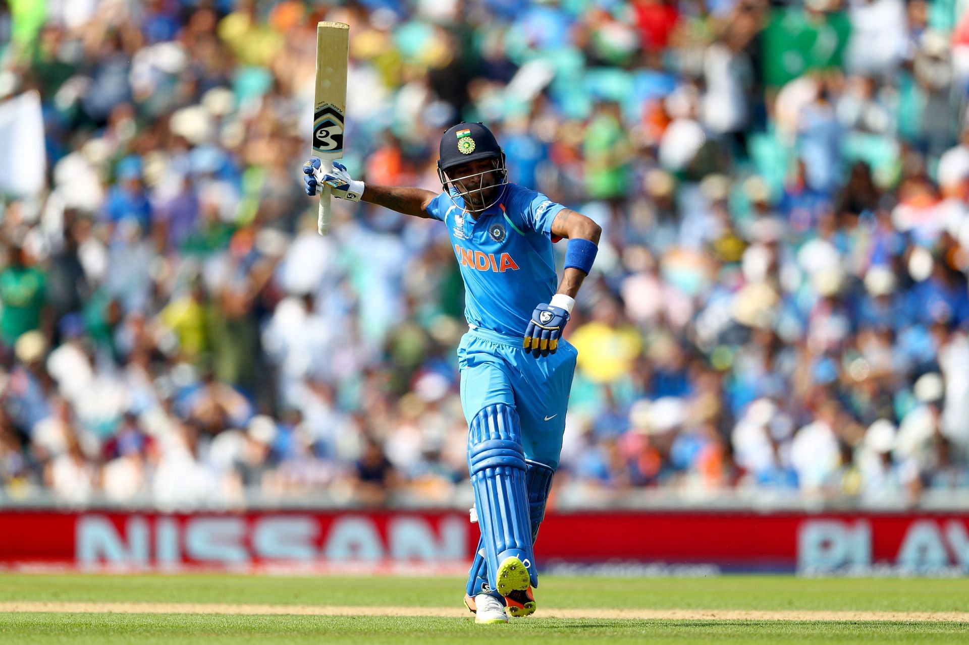 Hardik Pandya was furious after getting run out against Pakistan in the 2017 CT final. Source: Getty