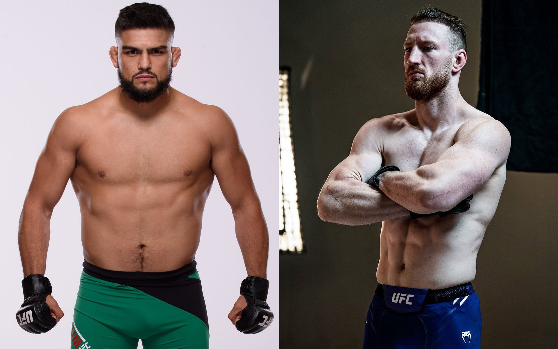 Kelvin Gastelum (left) will take on Joe Pyfer (right) on the main card of UFC Mexico City. [Images courtesy: @ufcindia on Instagram and Getty Images]