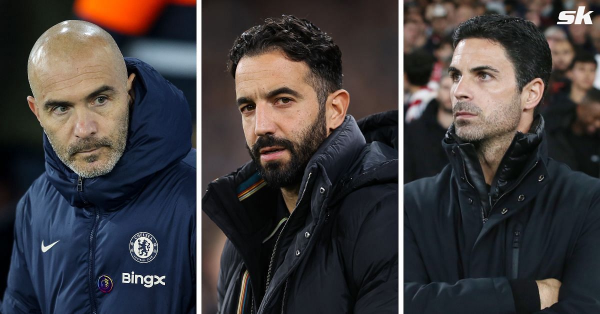 L to R: Enzo Maresca, Ruben Amorim and Mikel Arteta