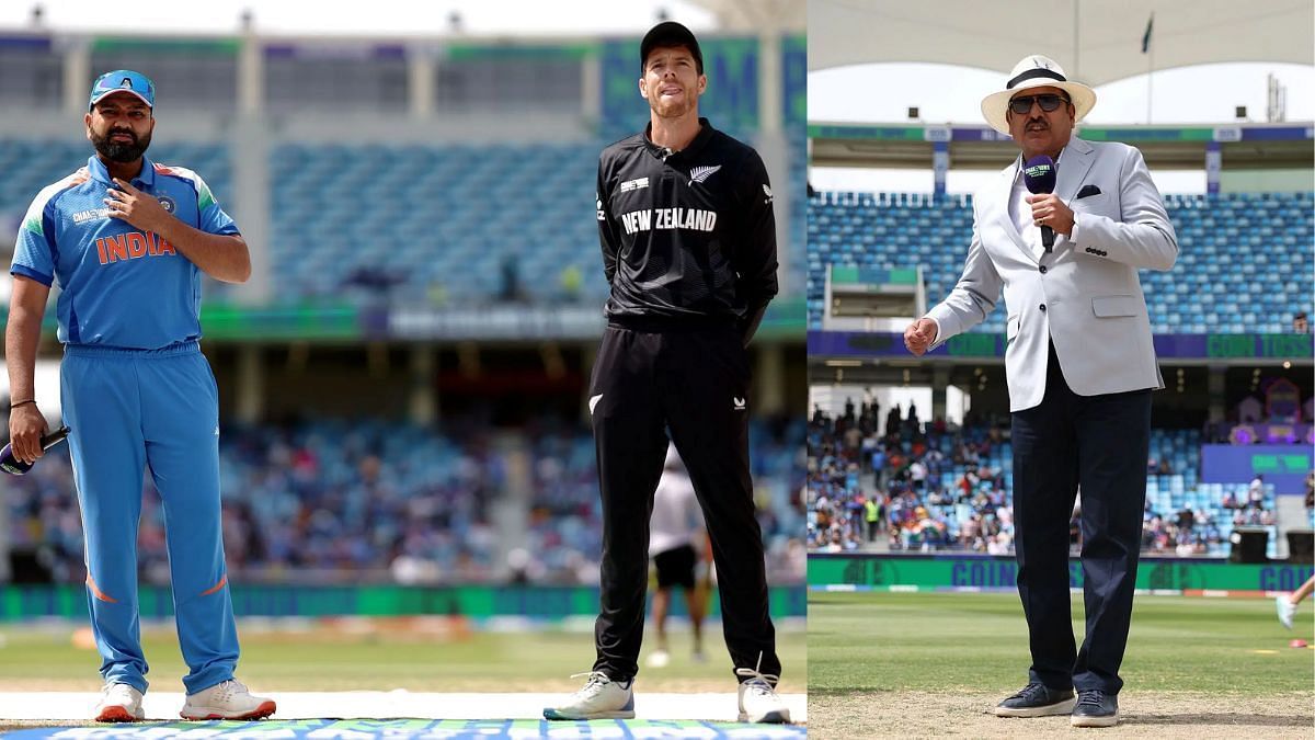 रोहित शर्मा- मिचेल सैंटनर और रवि शास्त्री (Photo Credit_Getty)