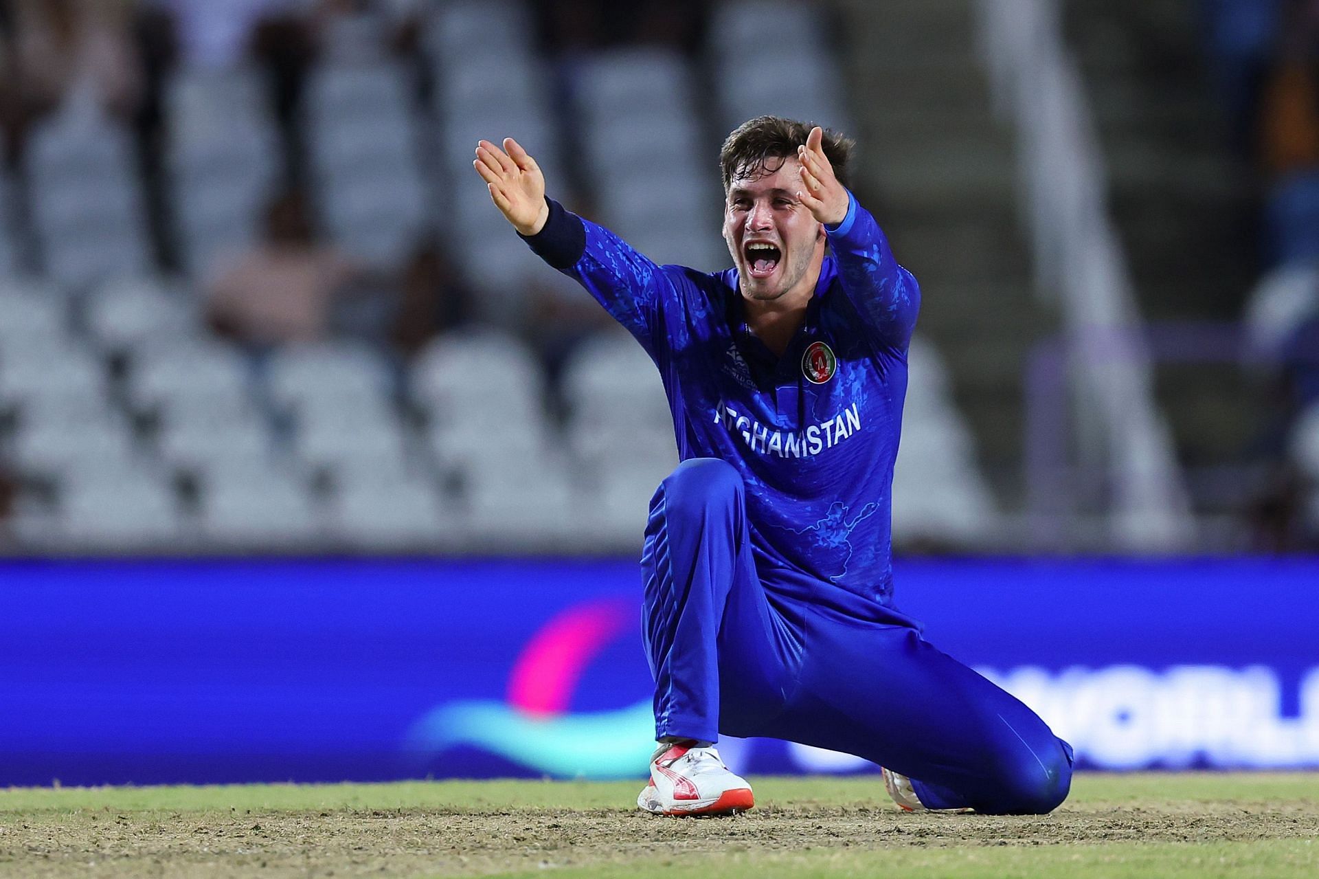 Noor Ahmad appeals for a wicket during the 2024 T20 World Cup. Source: Getty