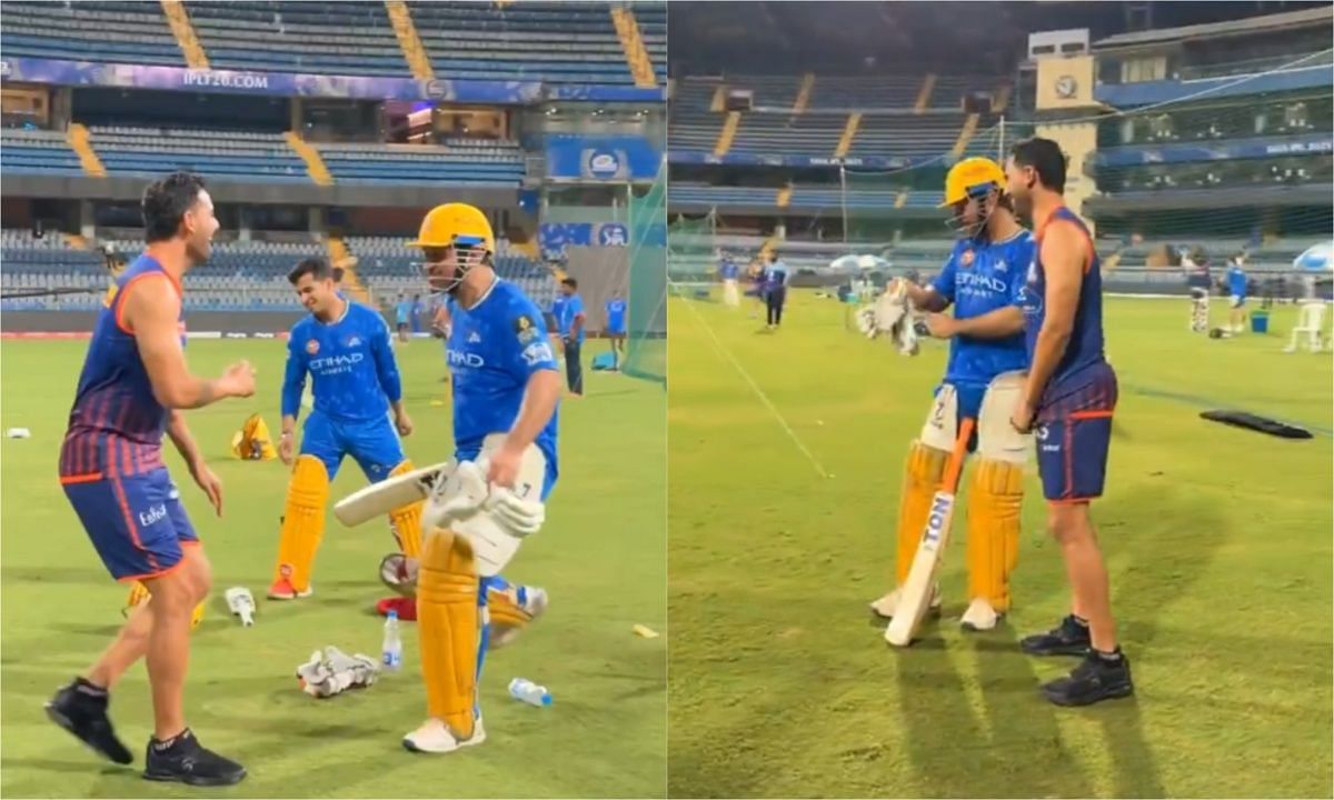 एमएस धोनी और चाहर के बीच मीठी नोक-झोंक (Image Credits: SSX/@ Chennai Super King)