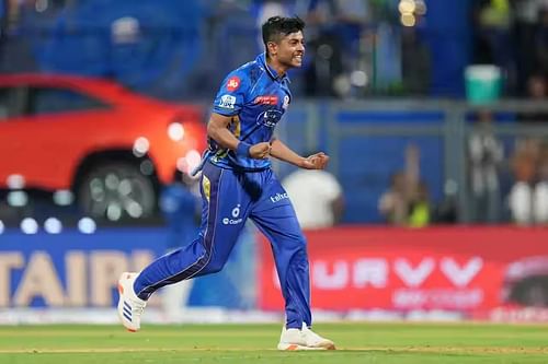 Ashwani Kumar registered figures of 4/24 in three overs in MI's IPL 2025 win vs KKR. [P/C: iplt20.com]