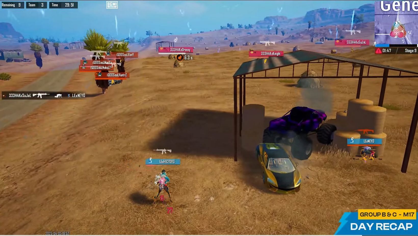 Medal Esports ranks first after Day 3 of BGIS Semifinals Week 2 (Image via YouTube/Krafton India Esports)