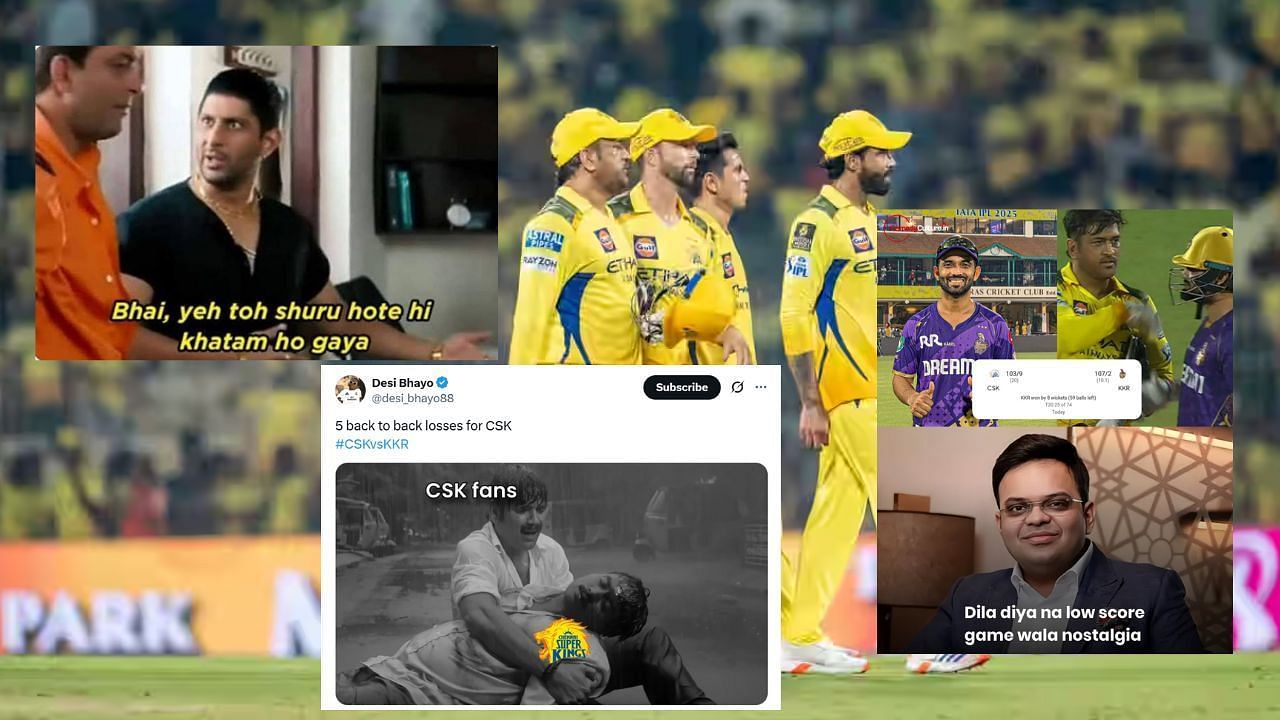 ipl 2025, csk vs kkr, chennai super kings, memes on csk, kkr vs csk