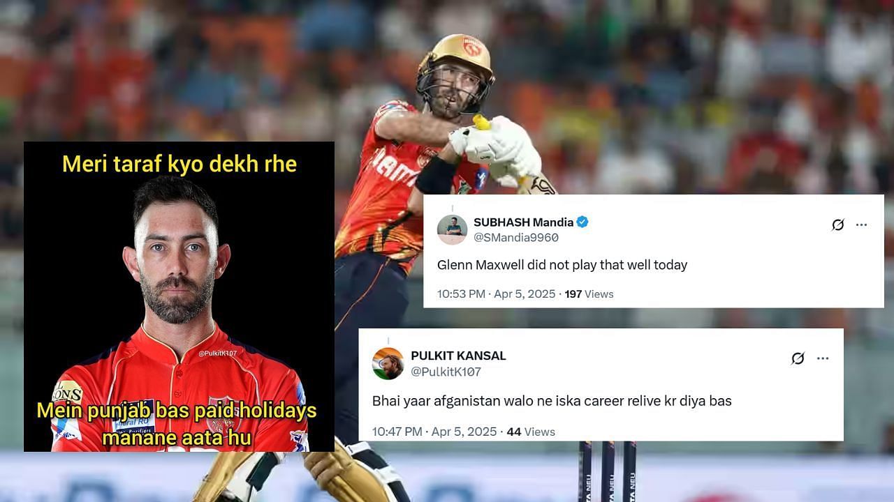 मैक्सवेल ने फैंस की उम्मीदों पर पानी फेरा (Pc: IPL, @PulkitK107)