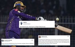 "Playing as a night watchman" - Fans brutally slam Venkatesh Iyer for lacklustre 19-ball 14 in KKR vs GT IPL 2025 clash