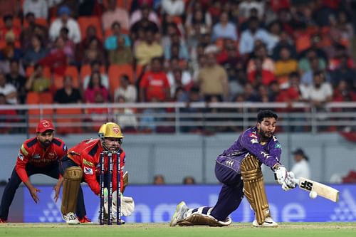Venkatesh Iyer has aggregated 135 runs at an average of 22.50 in eight innings in IPL 2025. [P/C: Getty]