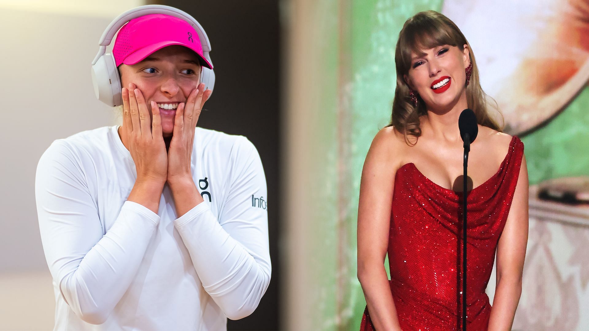 Iga Swiatek (L) &amp; Taylor Swift (R) (Source - GETTY)