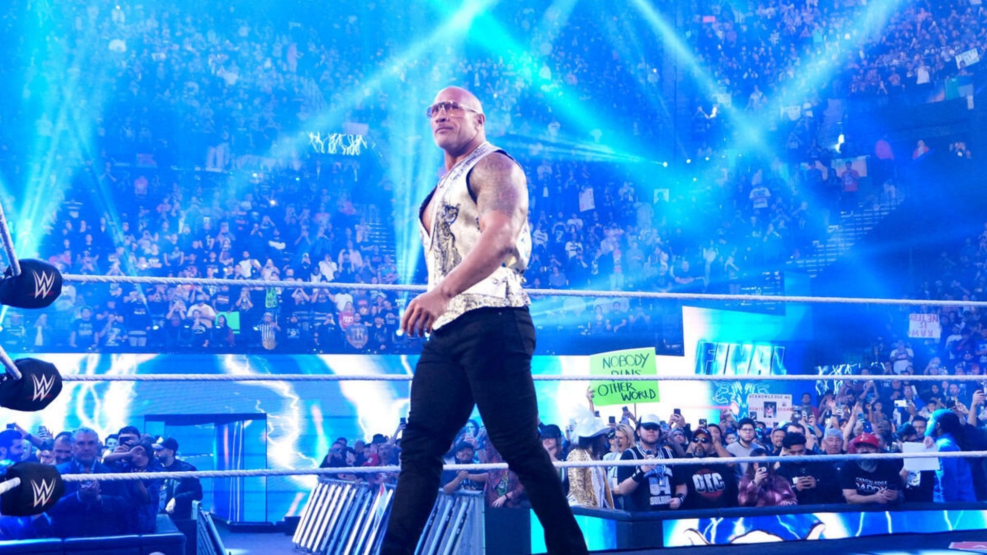 The Rock at a WWE event (Image via WWE.com)