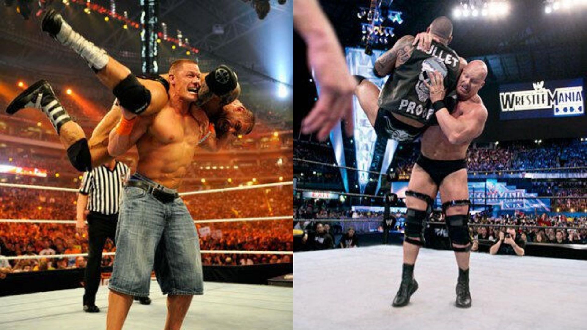 John Cena, Batista, Stone Cold Steve Austin, The Rock, WWE WrestleMania, WWE