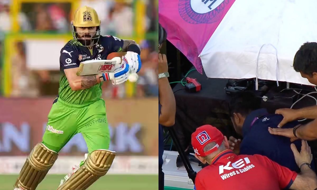 Virat Kohli, Virat Kohli six hit cameraman neck, RR vs RCB, IPL 2025
