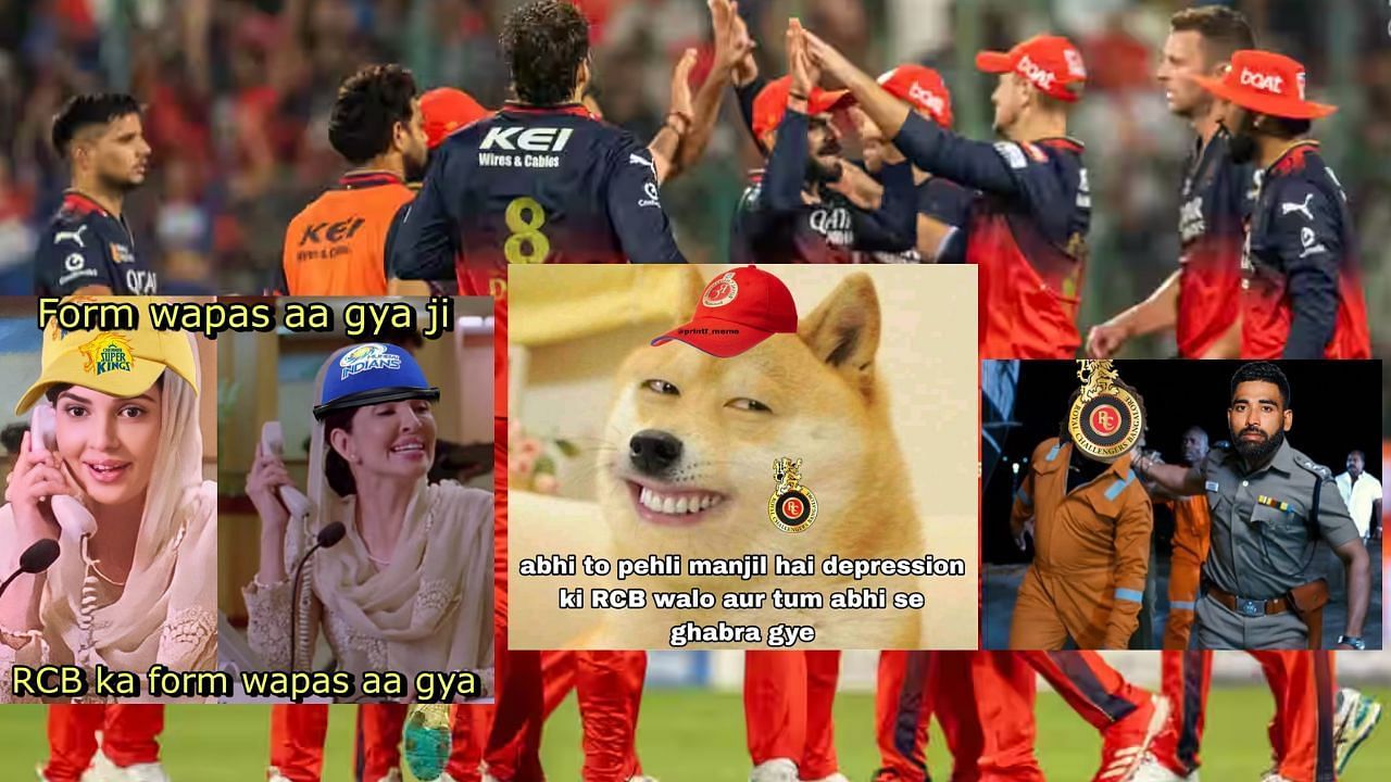 IPL 2025 में आरसीबी को मिली पहली हार (Pc: IPL, X@Tanmaycoolkarni, X@OsiOsint1, X@printf_meme)