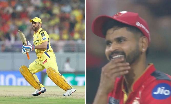 Shreyas Iyer smiles as Yuzvendra Chahal holds on to a catch to dismiss MS Dhoni in PBKS vs CSK IPL 2025 match [Watch]