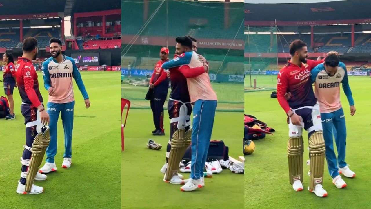 विराट कोहली ने मोहम्मद सिराज को लगाया गले (Pc: X@gujarat_titans snapshots)