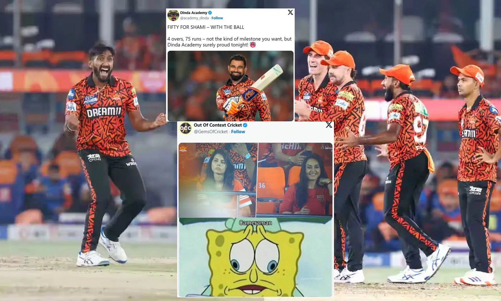 Fans react after 1st innings of PBKS vs SRH match. (Image: bcci.tv, X - @academy_dinda, @GemsOfCricket)