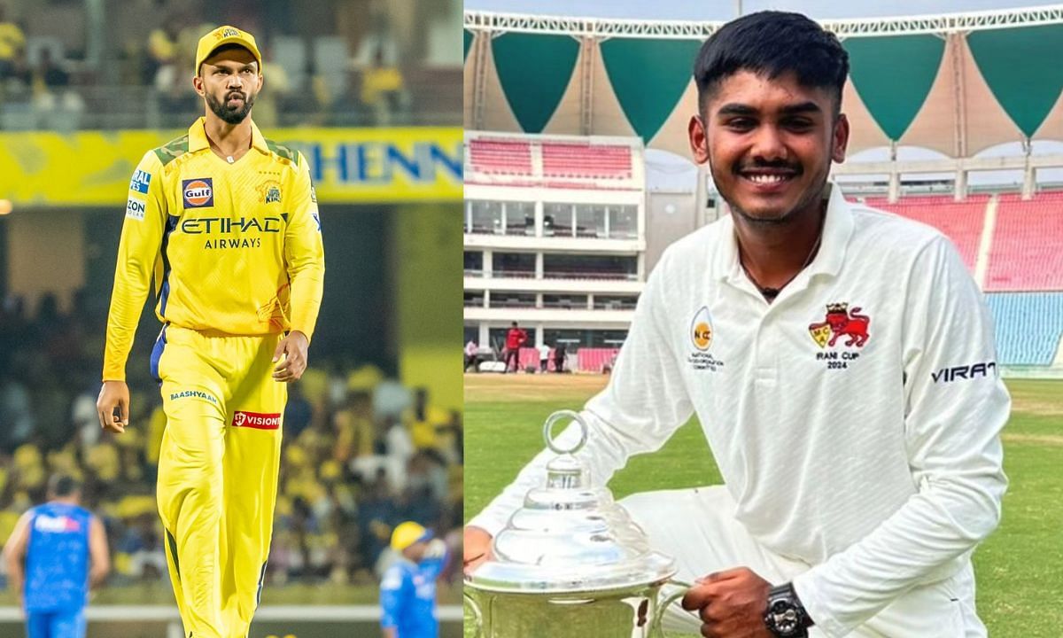 रुतुराज गायकवाड़ और आयुष म्हात्रे (Photo Credit -@ChennaiIPL/@CricCrazyJohns)
