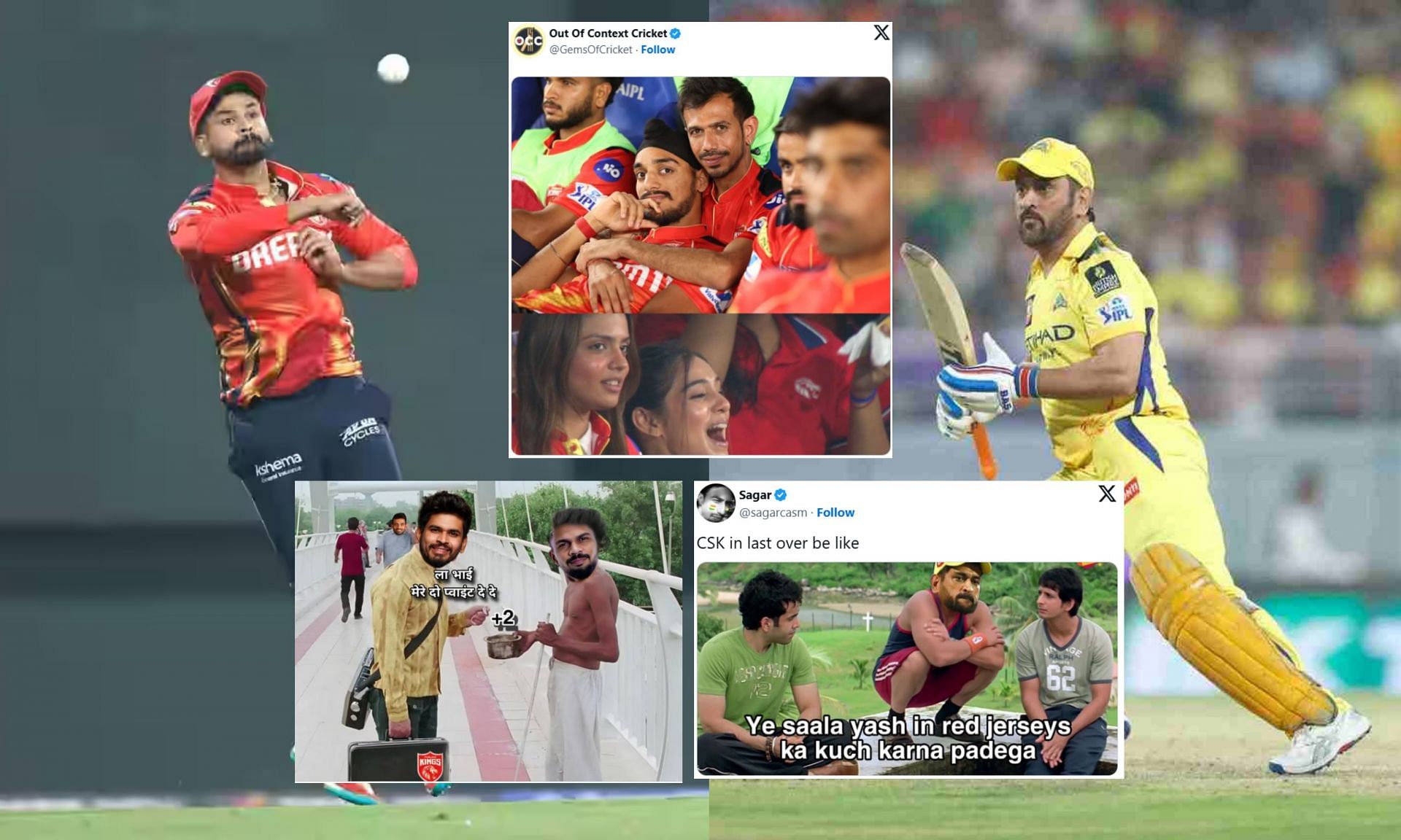 Top memes from CSK vs DC IPL 2025 match. (Image: bcci.tv, X - @sagarcasm, @GaurangBhardwa1, @GemsOfCricket)