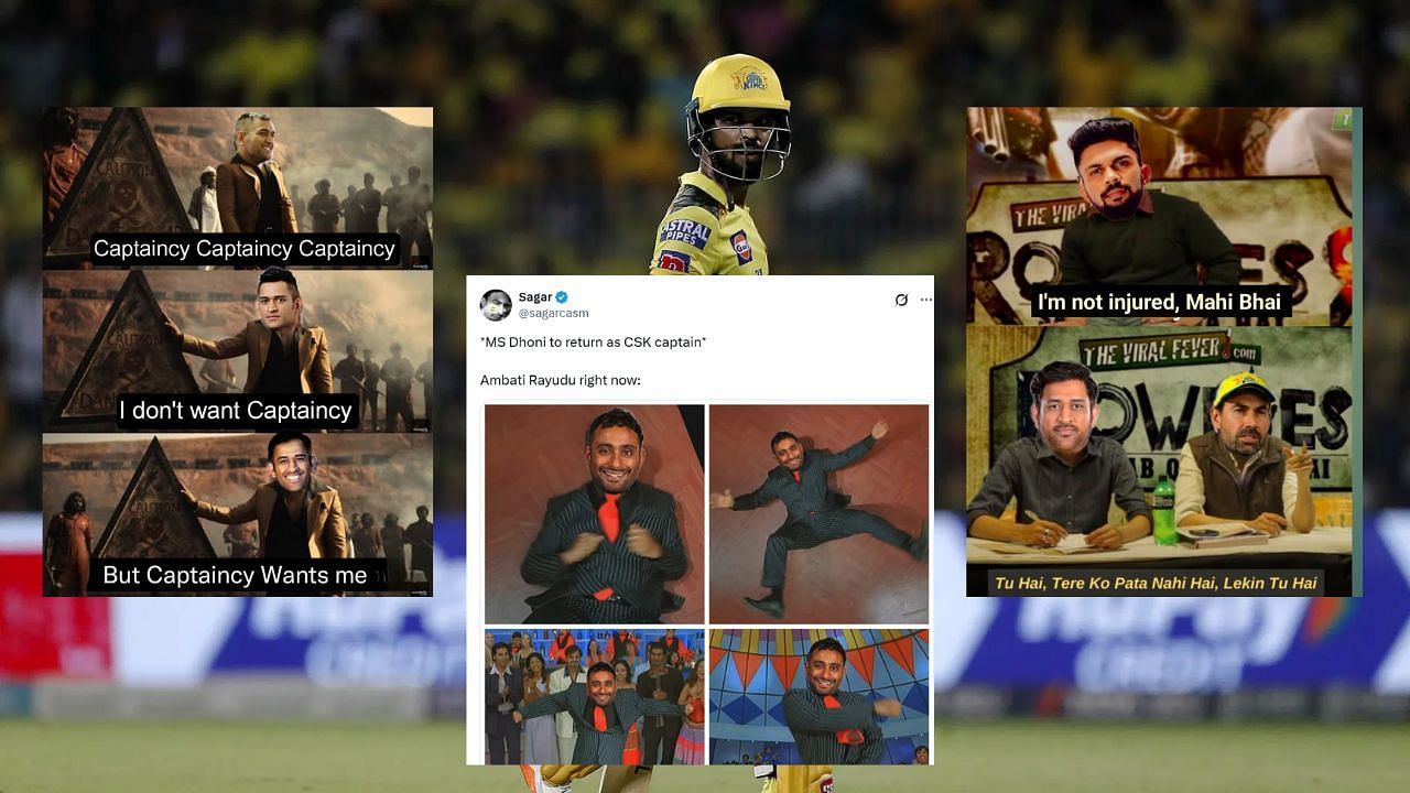 रुतुराज गायकवाड़ आउट होने के बाद (Pc: X@sagarcasm, X@wittybinod)