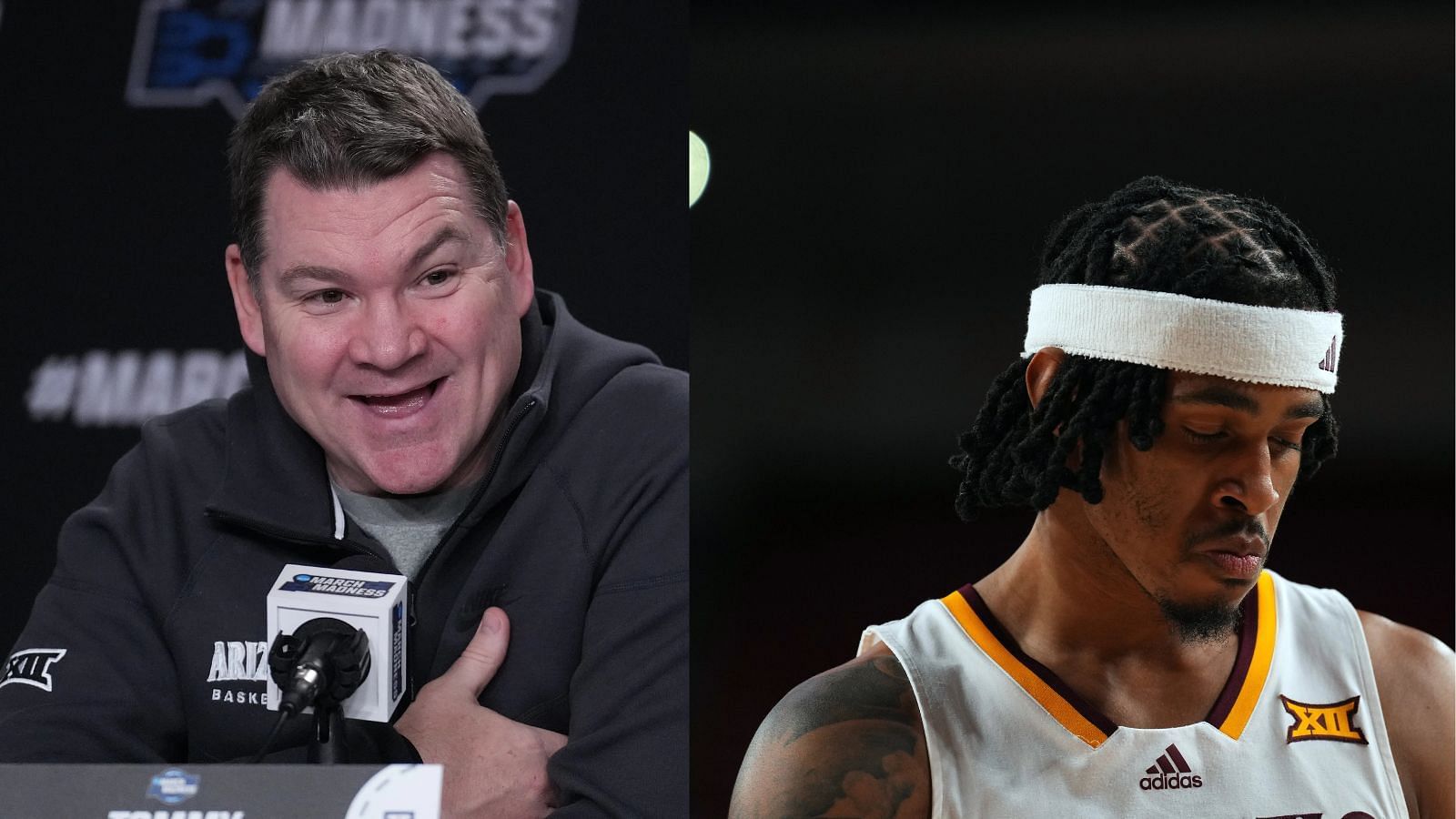 Arizona coach Tommy Lloyd could swipe state rival Adam Miller from the portal. (Photo Credits: IMAGN)