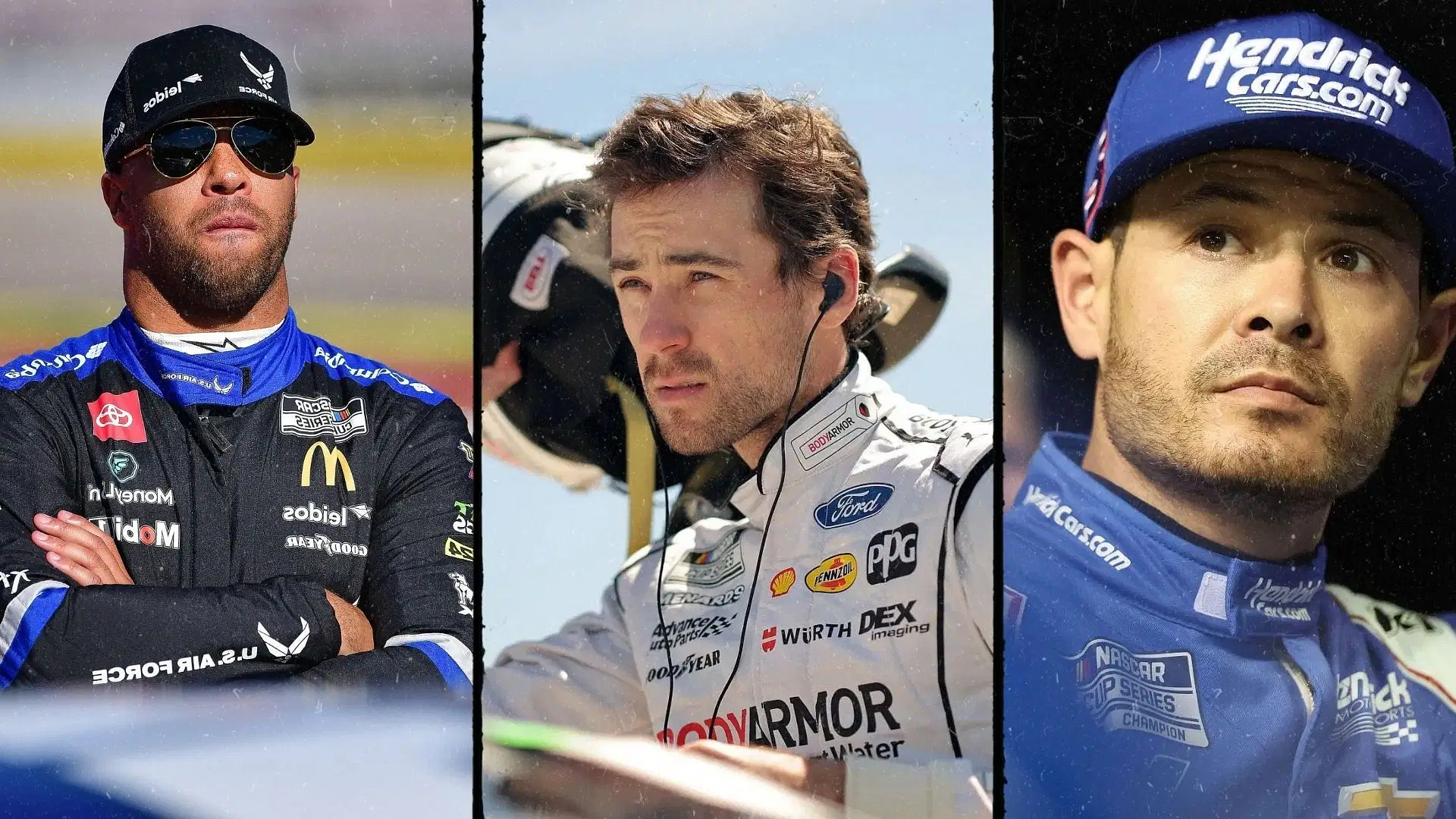 Bubba Wallace (L) and Kyle Larson