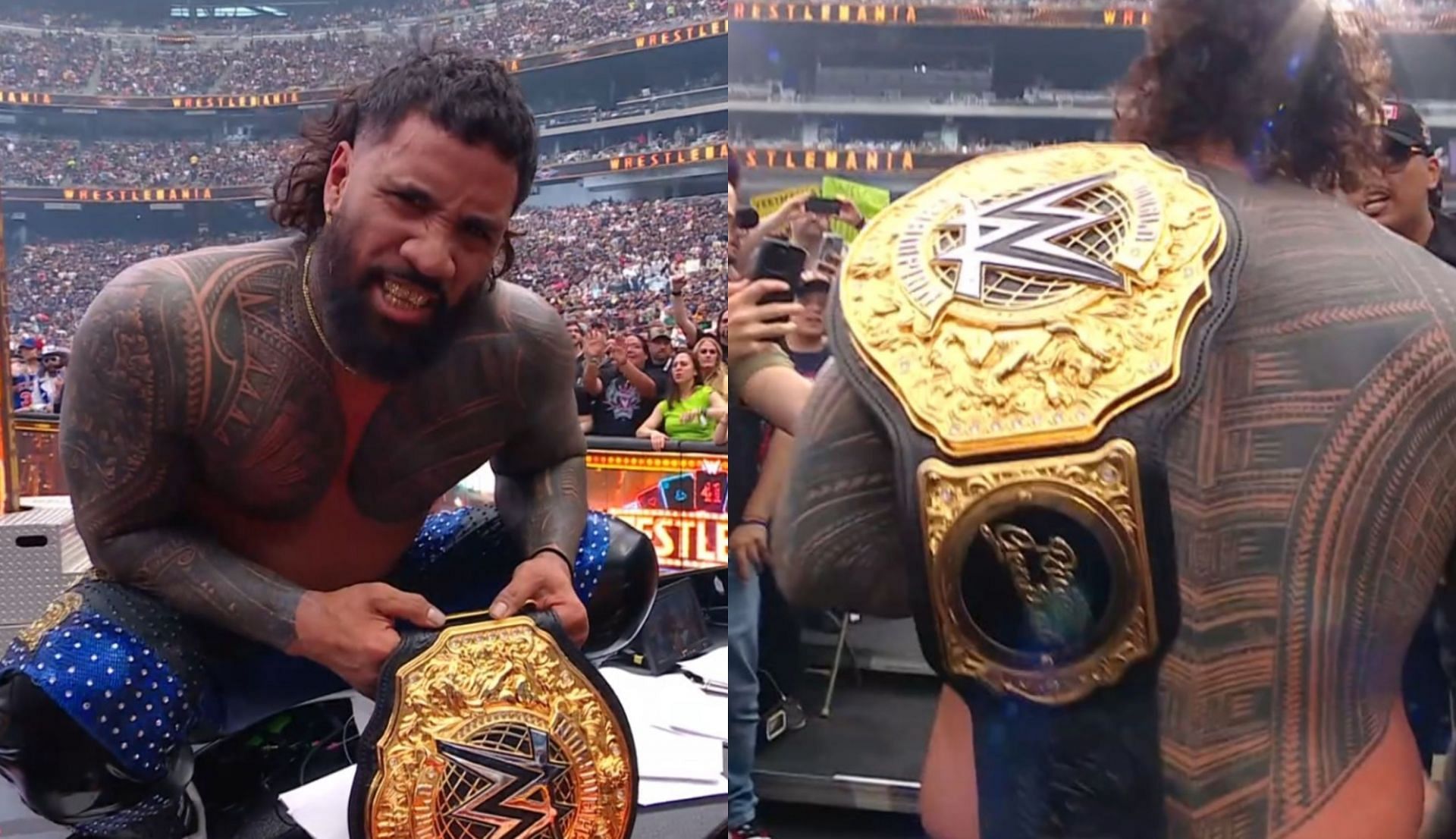 WWE स्टार जे उसो चैंपियनशिप जीत सेलिब्रेट करते हुए (Photo: SK Wrestling X)