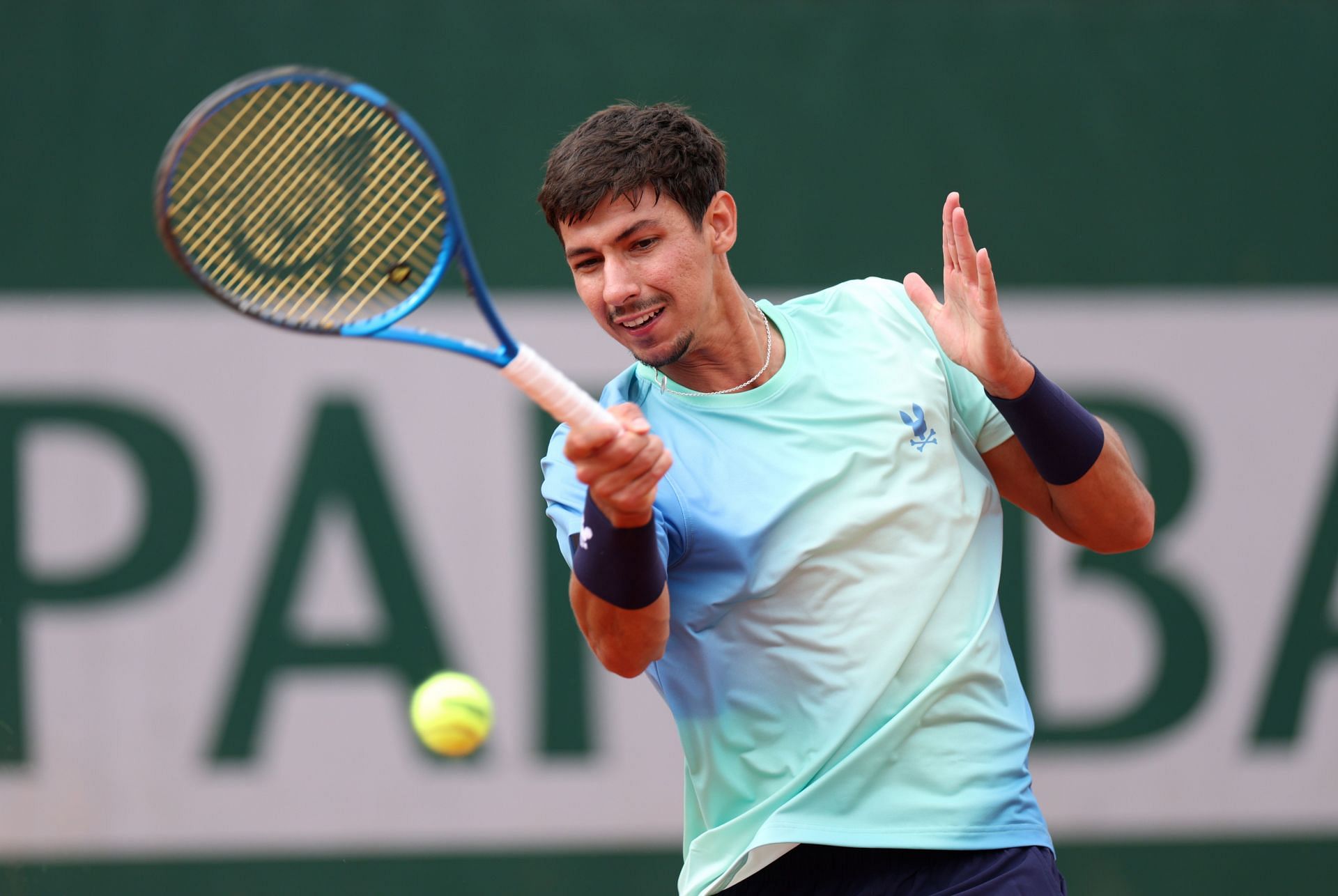 Alexei Popyrin hits a forehand against French Open 2025 | Image Source: Getty